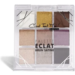 Palette éclat 9 couleurs Miss Europe brun satiné