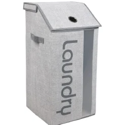 Panier à linge à fenêtre gris