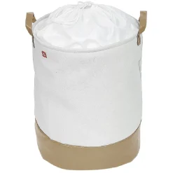 Panier à linge rond gris 56L