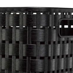 Panier A6 avec poignées design rotin ajouré noir 2 L