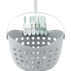 Panier avec 12 pinces à linge gris