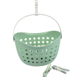 Panier avec 12 pinces à linge vert