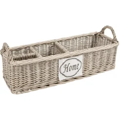 Panier avec compartiments en osier naturel