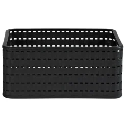 Panier avec poignées design rotin noir 6 L