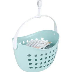 Panier bleu avec 12 pinces à linge bleu