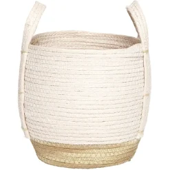 Panier Bora Bora naturel et rose pâle - petit modèle