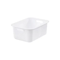 Panier de rangement en plastique blanc ajouré 10 L