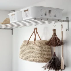 Panier de rangement en plastique blanc ajouré 10 L