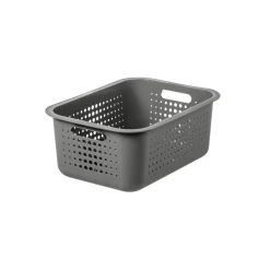 Panier de rangement en plastique noir ajouré 10 L