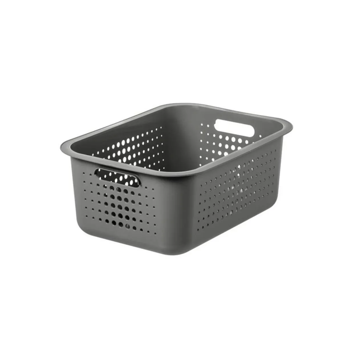 Panier de rangement en plastique noir ajouré 10 L