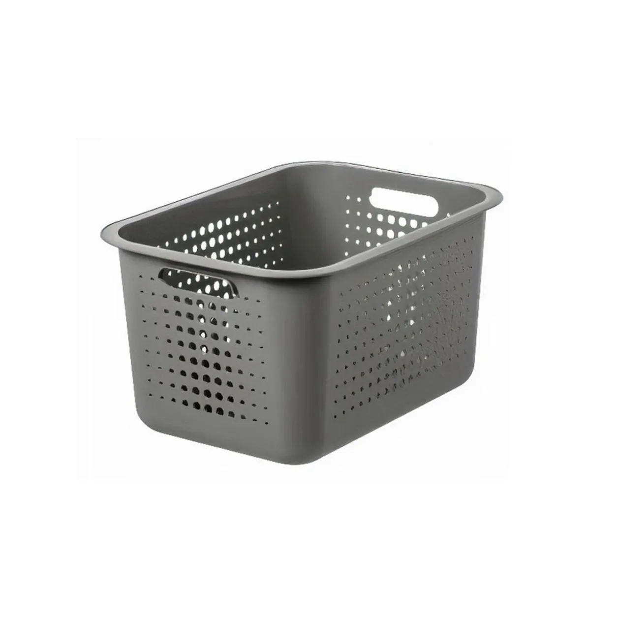 Panier de rangement en plastique noir ajouré 13 L