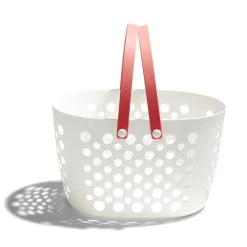 Panier de rangement plastique blanc ajouré 31x21xH19cm - 3 modèles