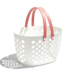 Panier de rangement plastique blanc ajouré 31x21xH19cm - 3 modèles