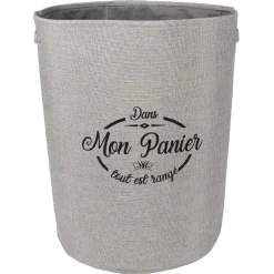 Panier de rangement rond design Laundry gris clair