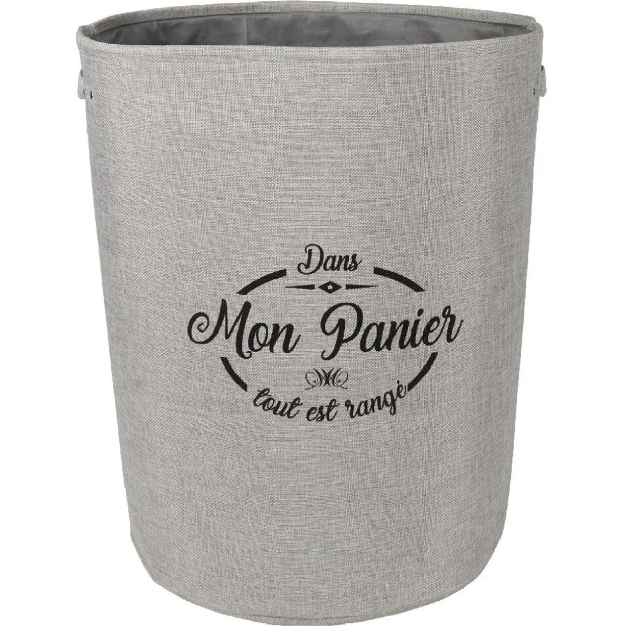 Panier de rangement rond design Laundry gris clair