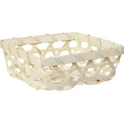 Panier en bambou beige