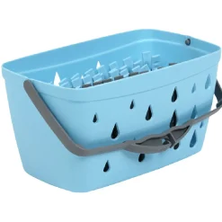 Panier et 30 pinces à linge bleu gris