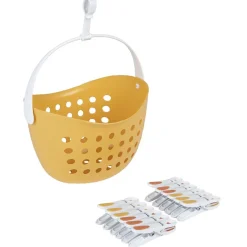 Panier orange avec 12 pinces à linge