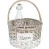 Panier osier porte bouteilles blanc et naturel
