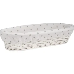 Panier ovale bois tressé blanc