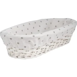 Panier ovale bois tressé blanc