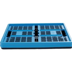 Panier pliable en plastique bleu et noir 45L