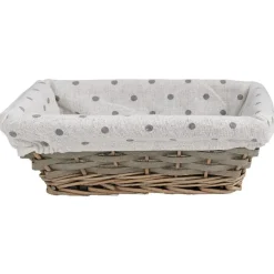 Panier rectangulaire osier tressé gris naturel