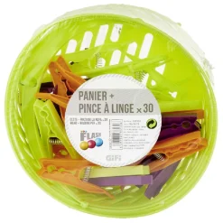 Panier rond avec pince à linge x 30