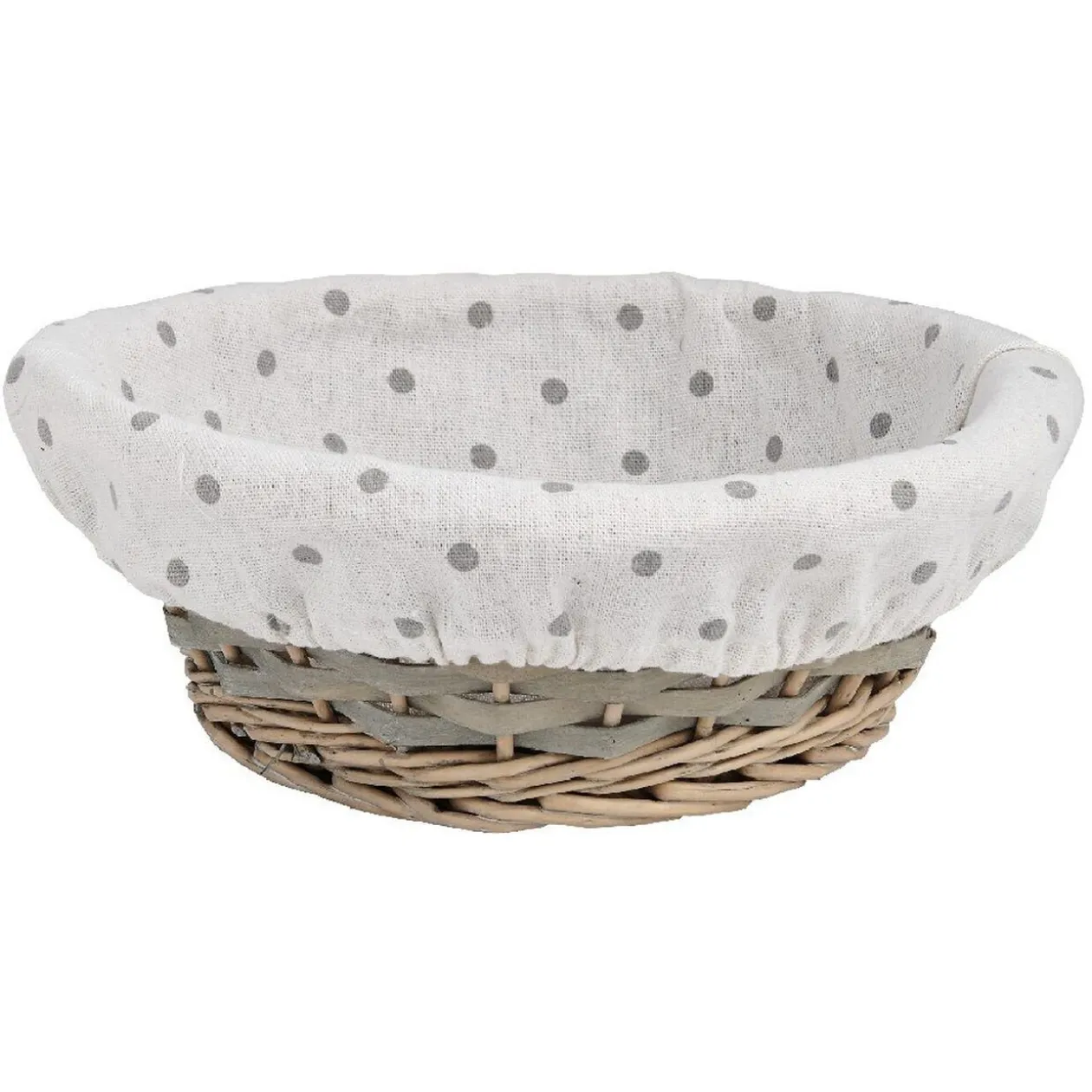 Panier rond osier tressé gris naturel