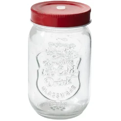 Panier rouge Merry Christmas avec gobelets Noël pailles x4