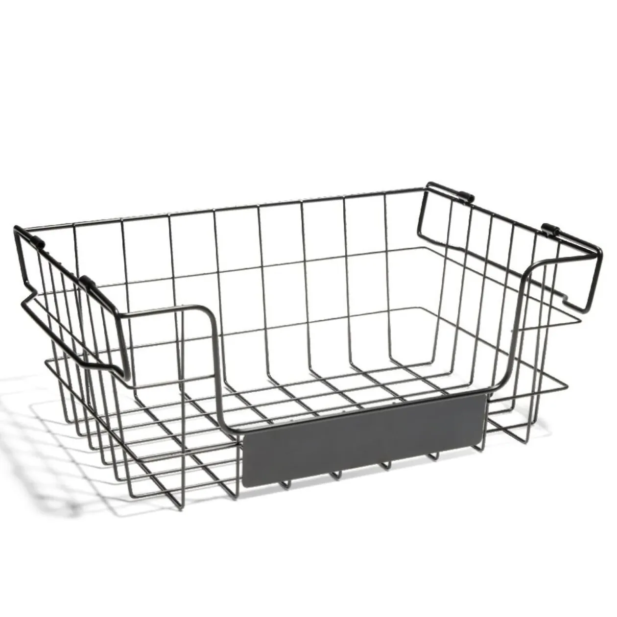 Panier superposable taille S métal noir 34,5x24x14cm