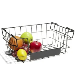 Panier superposable taille S métal noir 34,5x24x14cm