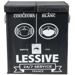 Panière à linge 2 compartiments couleurs et blanc