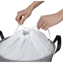 Panière à linge canvas noir et blanc