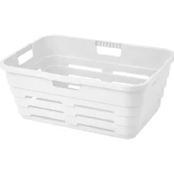 Panière à linge 32L plastique blanc