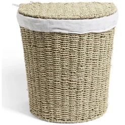 Panière à linge 43L 36xH40x30cm jonc de mer beige