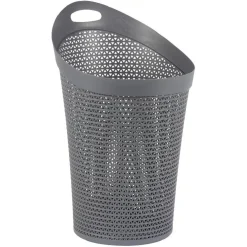 Panière à linge ovale avec poignée grise 100 L