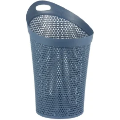 Panière à linge ovale avec poignée bleue 100 L