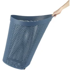 Panière à linge ovale avec poignée bleue 100 L