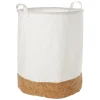 Panière à linge ronde en coton blanc