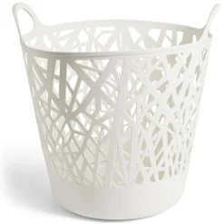 Panière à linge ronde plastique blanc 45L