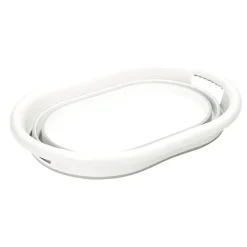 Panière à linge rétactable 26L plastique gris et blanc