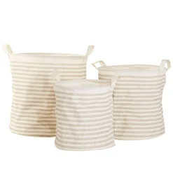 Panière à linge uni blanche x3