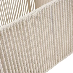 Panière ajouré acier et conton beige - 40x30xH20cm Taille L