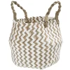 Panière avec anses jacinthe blanc naturel