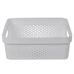 Panière bac de rangement 11 L blanc