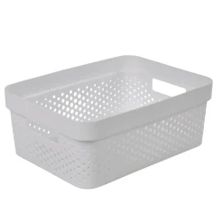 Panière bac de rangement 11 L blanc