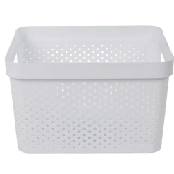 Panière bac de rangement 17 L blanc