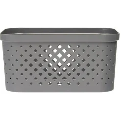 Panière bac de rangement ajouré gris 4,5 L