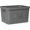 Panière bac de rangement ajouré gris 16 L